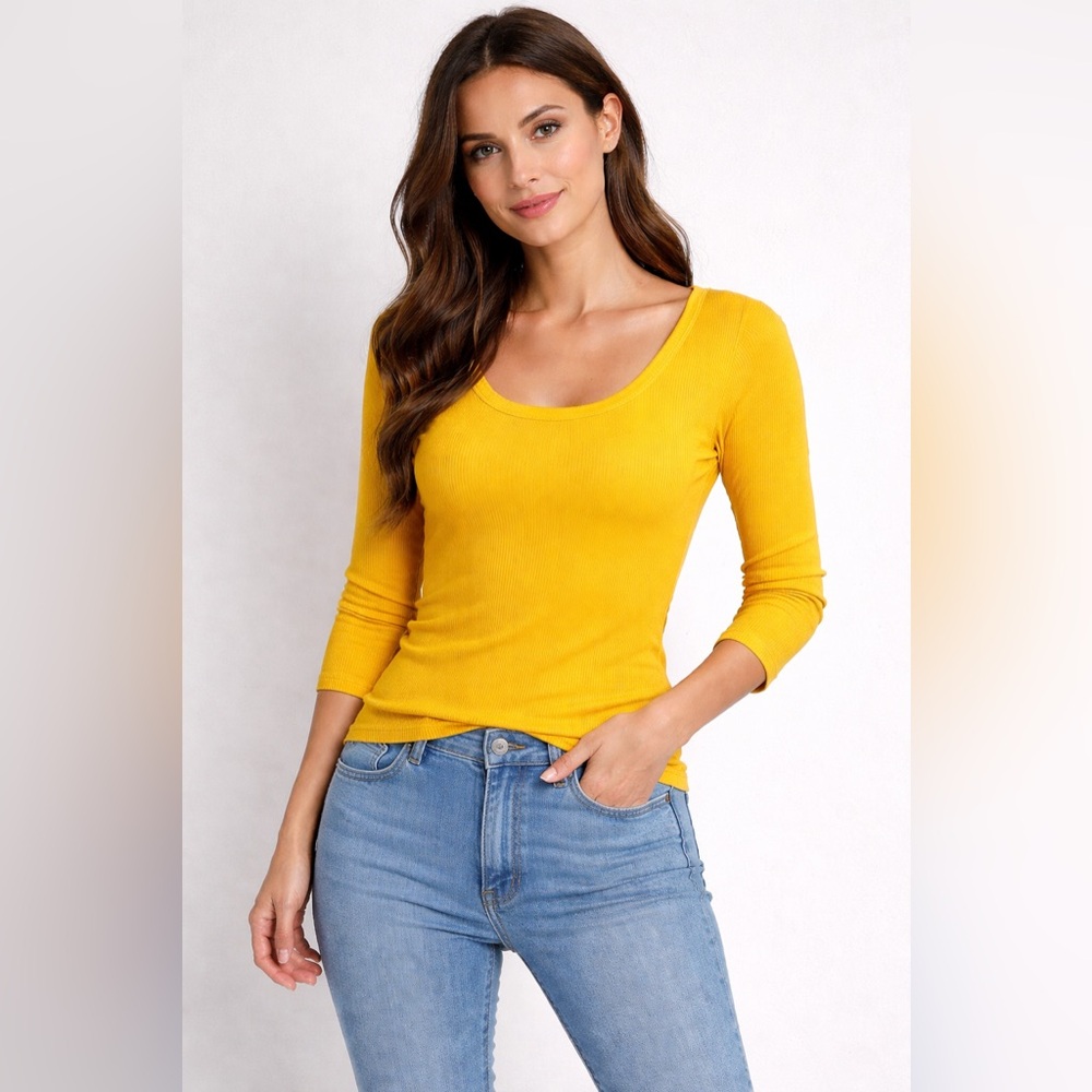 Victoria's Secret Yellow/ Gold Half Sleeve Tee